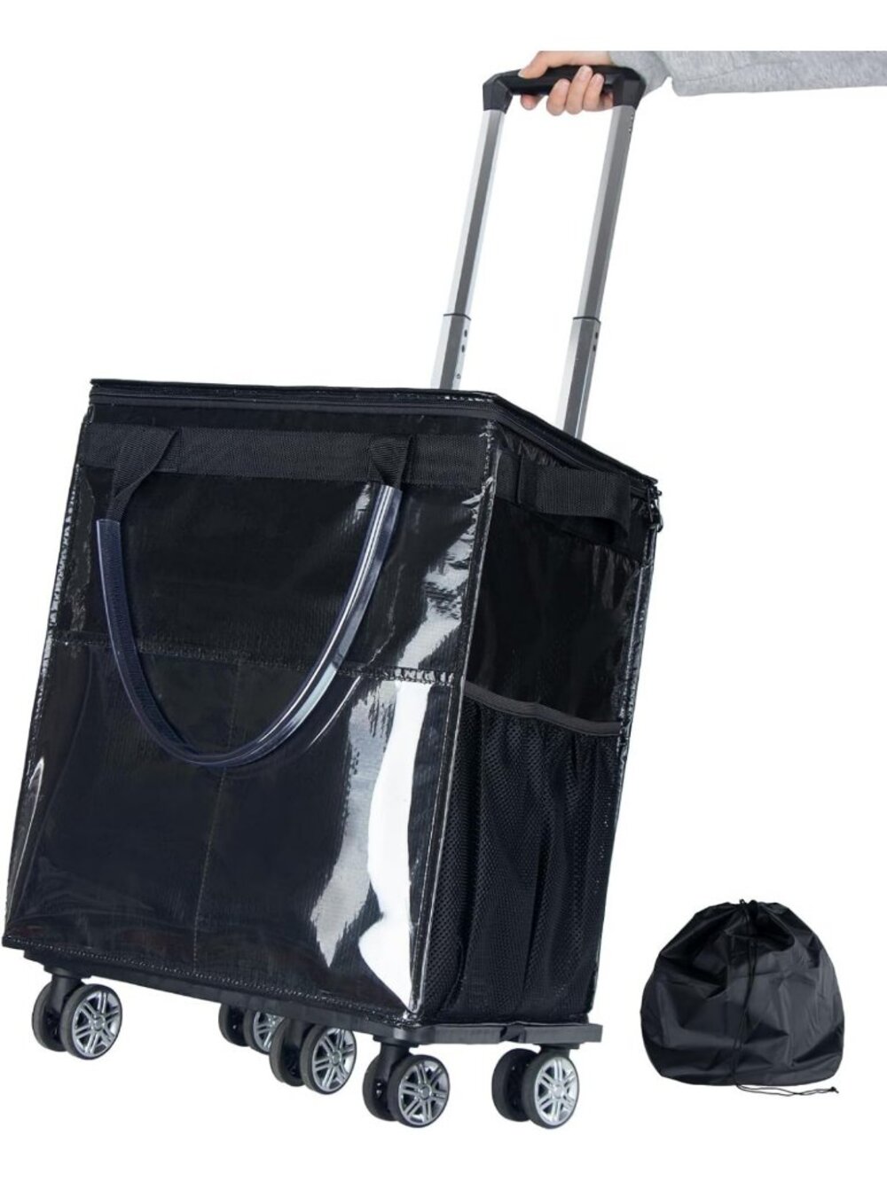 Durable Rolling Grocery Tote Bag with Wheels - Eco-Friendly & Spacious Design